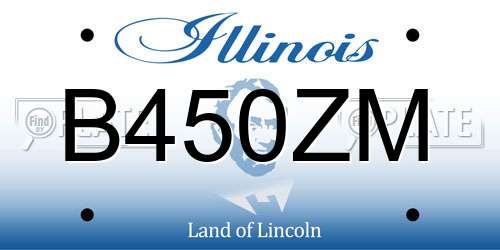 B450ZM Illinois License Plate