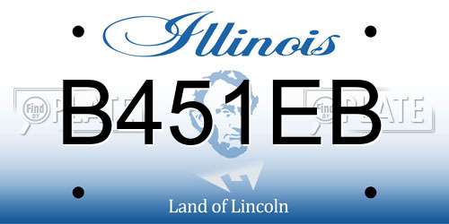 B451EB Illinois License Plate