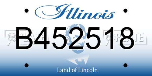 B452518 Illinois License Plate