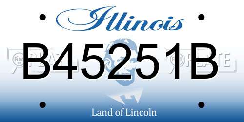 B45251B Illinois License Plate