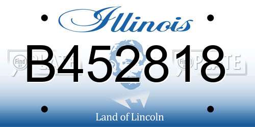 B452818 Illinois License Plate