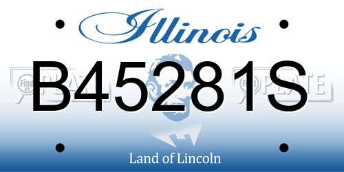B45281S Illinois License Plate