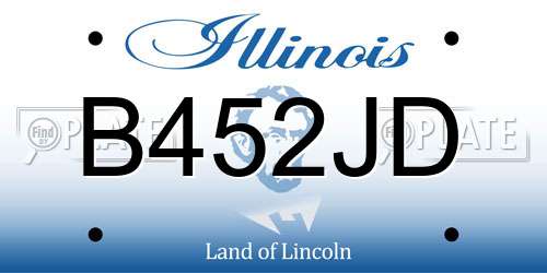 B452JD Illinois License Plate