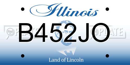 B452JO Illinois License Plate