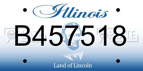 B457518 Illinois License Plate