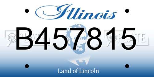 B457815 Illinois License Plate