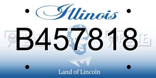 B457818 Illinois License Plate