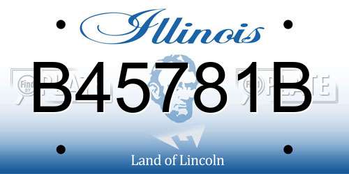 B45781B Illinois License Plate