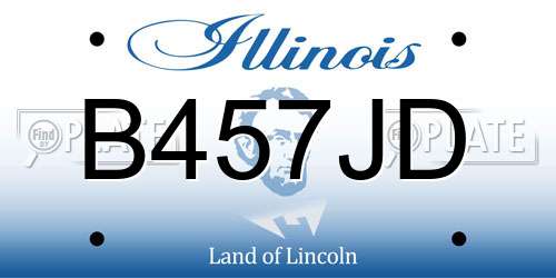 B457JD Illinois License Plate