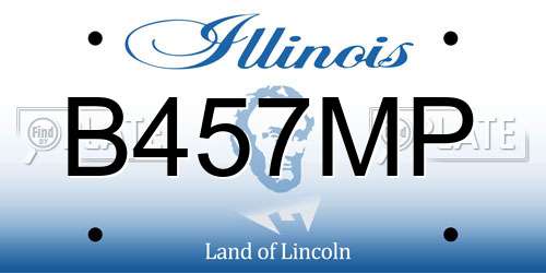 B457MP Illinois License Plate