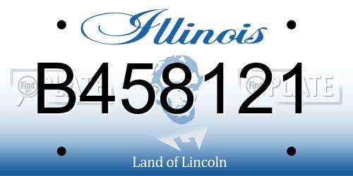 B458121 Illinois License Plate