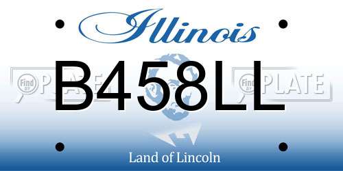 B458LL Illinois License Plate