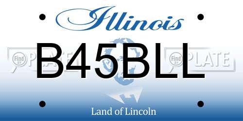 B45BLL Illinois License Plate