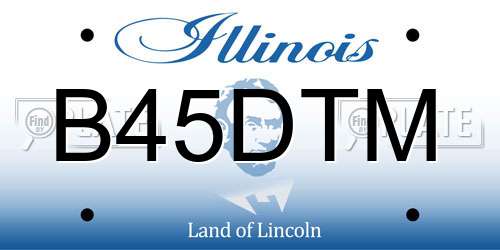 B45DTM Illinois License Plate