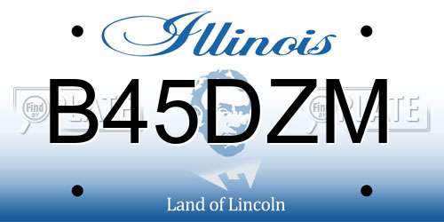 B45DZM Illinois License Plate