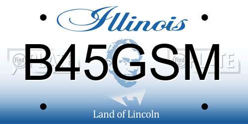 B45GSM Illinois License Plate