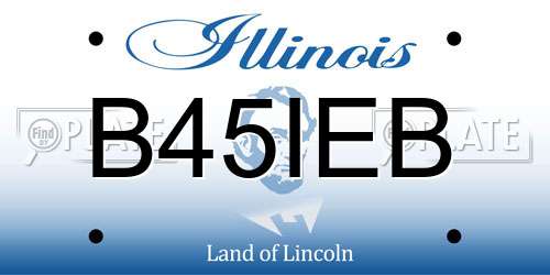 B45IEB Illinois License Plate