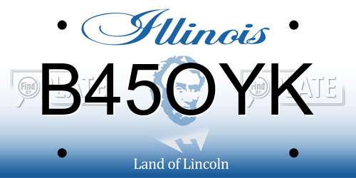 B45OYK Illinois License Plate