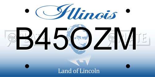 B45OZM Illinois License Plate