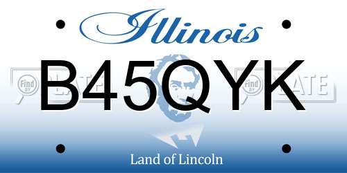 B45QYK Illinois License Plate
