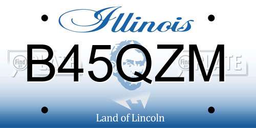 B45QZM Illinois License Plate