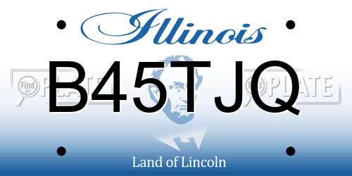 B45TJQ Illinois License Plate