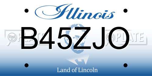 B45ZJO Illinois License Plate
