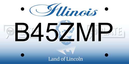 B45ZMP Illinois License Plate