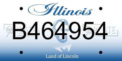 B464954 Illinois License Plate