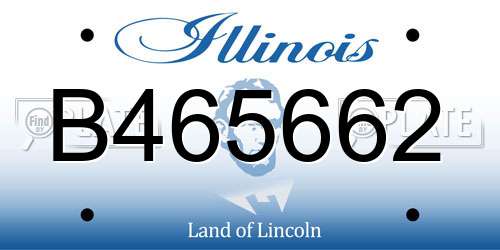 B465662 Illinois License Plate