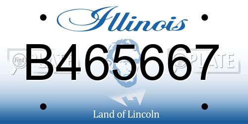 B465667 Illinois License Plate
