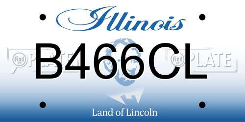 B466CL Illinois License Plate