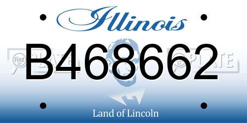 B468662 Illinois License Plate