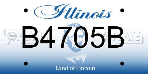 B4705B Illinois License Plate
