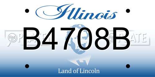 B4708B Illinois License Plate
