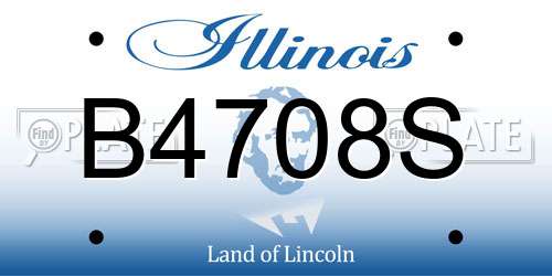 B4708S Illinois License Plate