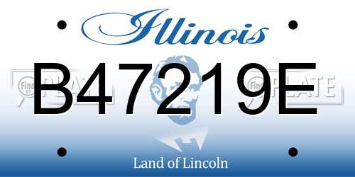 B47219E Illinois License Plate