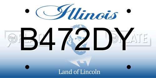 B472DY Illinois License Plate