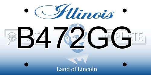 B472GG Illinois License Plate