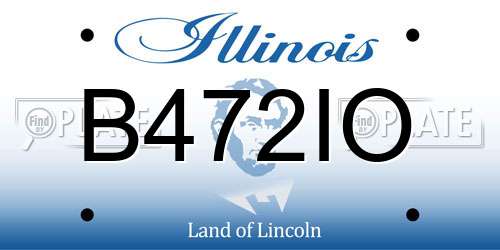B472IO Illinois License Plate