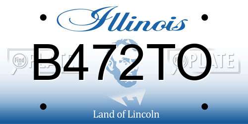 B472TO Illinois License Plate