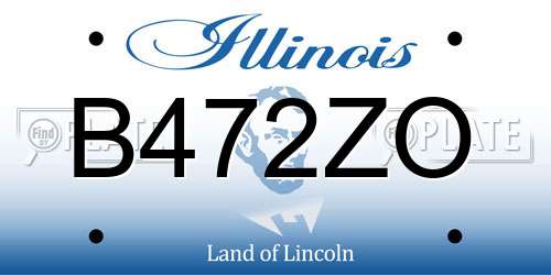 B472ZO Illinois License Plate