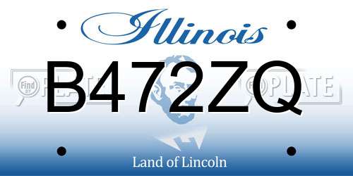 B472ZQ Illinois License Plate