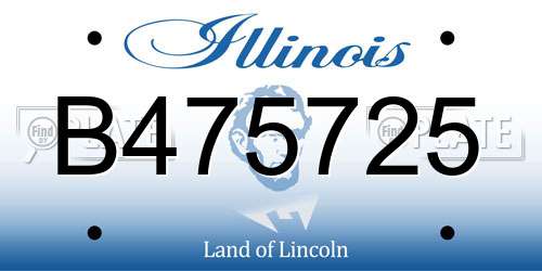 B475725 Illinois License Plate