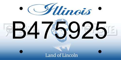 B475925 Illinois License Plate
