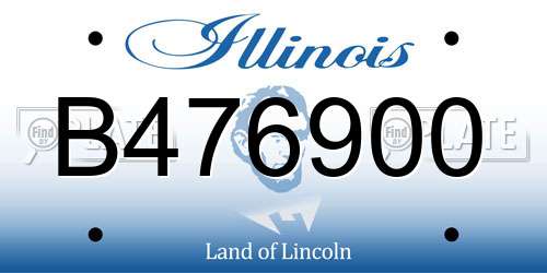 B476900 Illinois License Plate