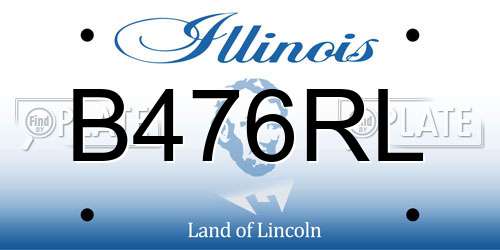 B476RL Illinois License Plate