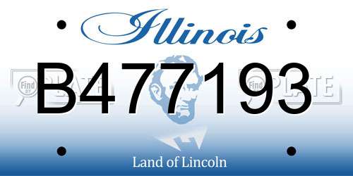 B477193 Illinois License Plate