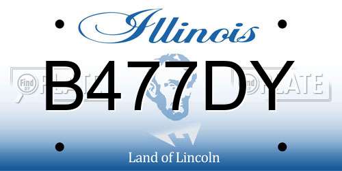 B477DY Illinois License Plate