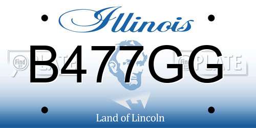 B477GG Illinois License Plate